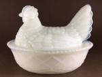 White Agate Hen and Nest