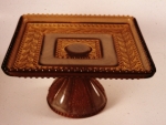 Golden Agate Holly Square Plate on Pedestal
