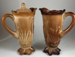 Chocolate and Red Agate Tankard Creamers